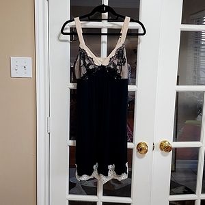 Soma Chemise Nightgown Black and Beige Size Small